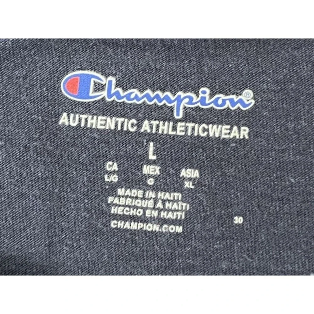 Champion Blue Cotton Short Sleeve Tee Mens Sz Large Casual - Picture 6 of 8